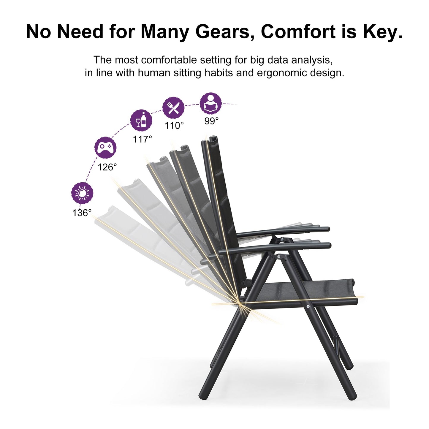 Purple Leaf 9-Piece Outdoor Dining Set with Folding Chairs & Aluminum Table – Black